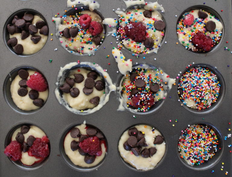 mini muffin pancakes ready for the oven